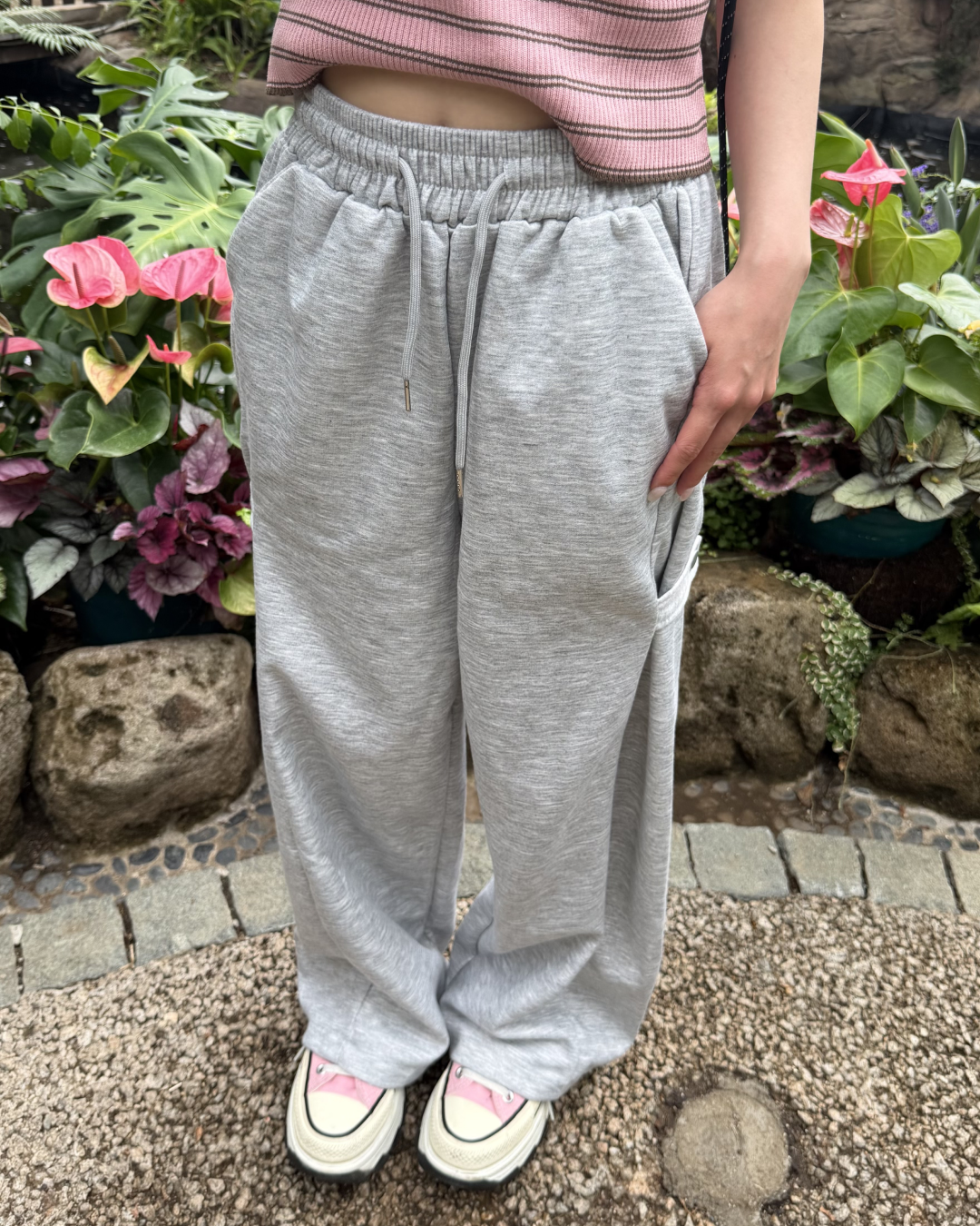 ワイドレッグスポーティースウェットパンツ BB0169