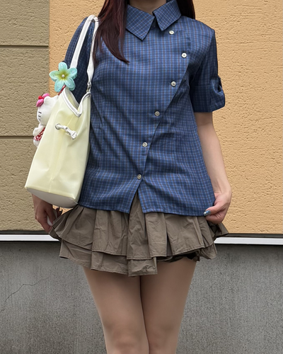 アシンメトリーチェックスモールシャツ BB0173