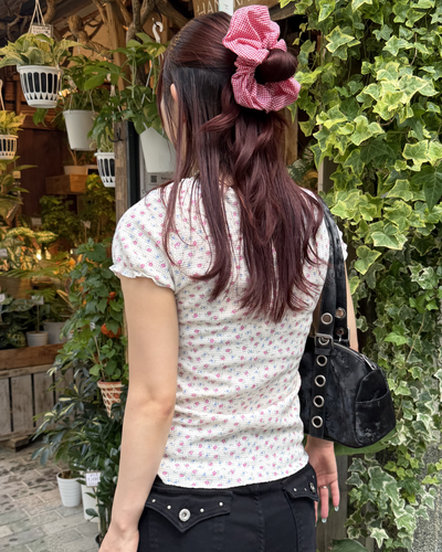 小花柄リブフリルT BB0181