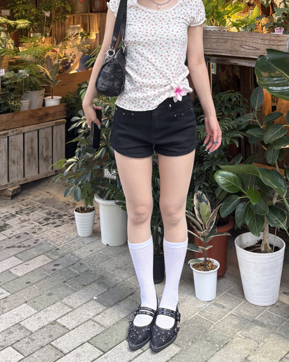 小花柄リブフリルT BB0181