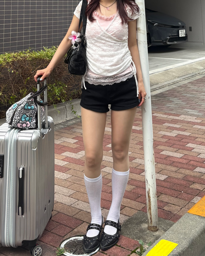 スタッズデニムショートパンツ BB0205
