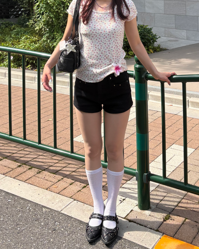 スタッズデニムショートパンツ BB0205