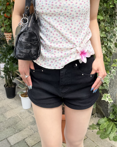 スタッズデニムショートパンツ BB0205