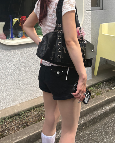 スタッズデニムショートパンツ BB0205