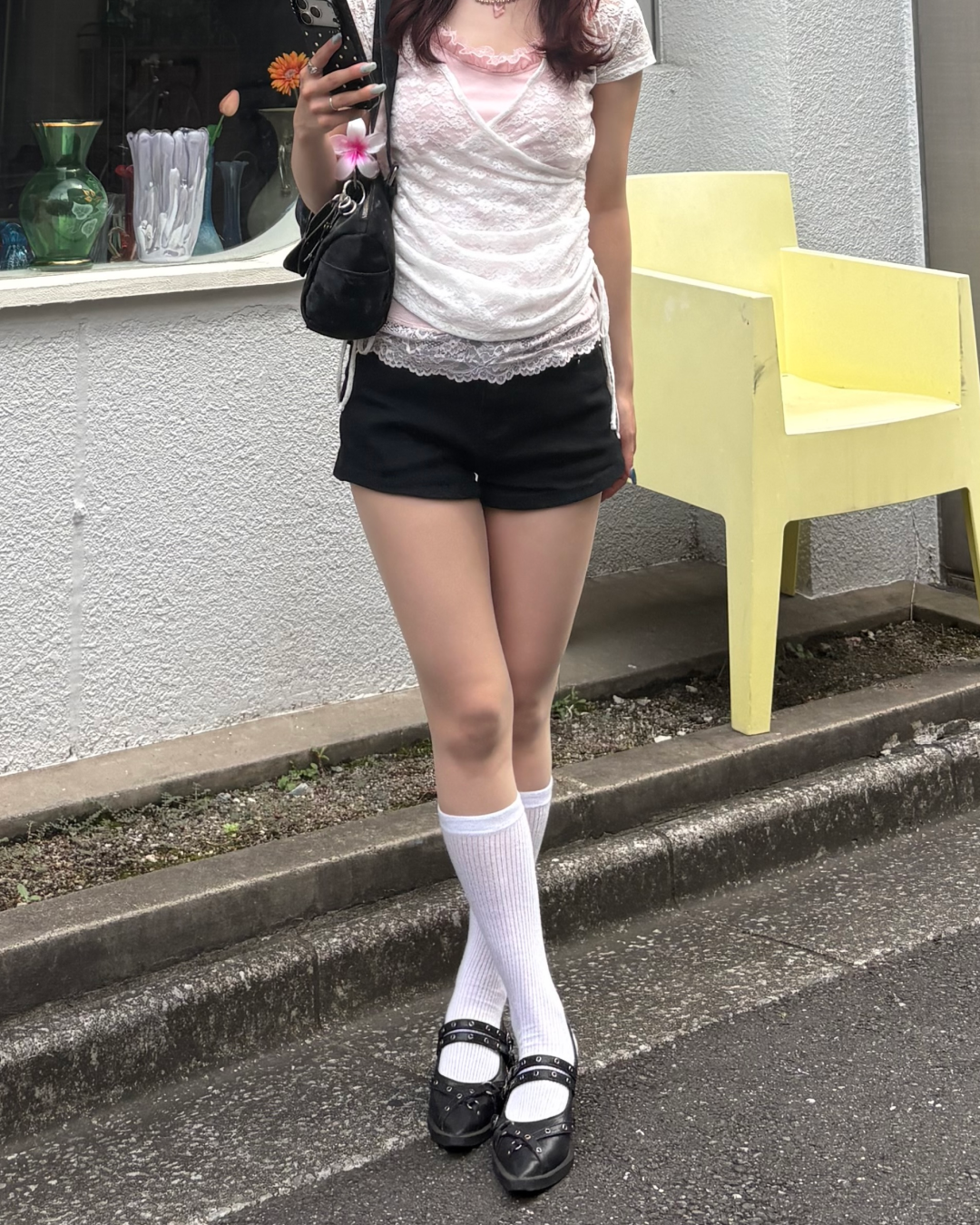 スタッズデニムショートパンツ BB0205