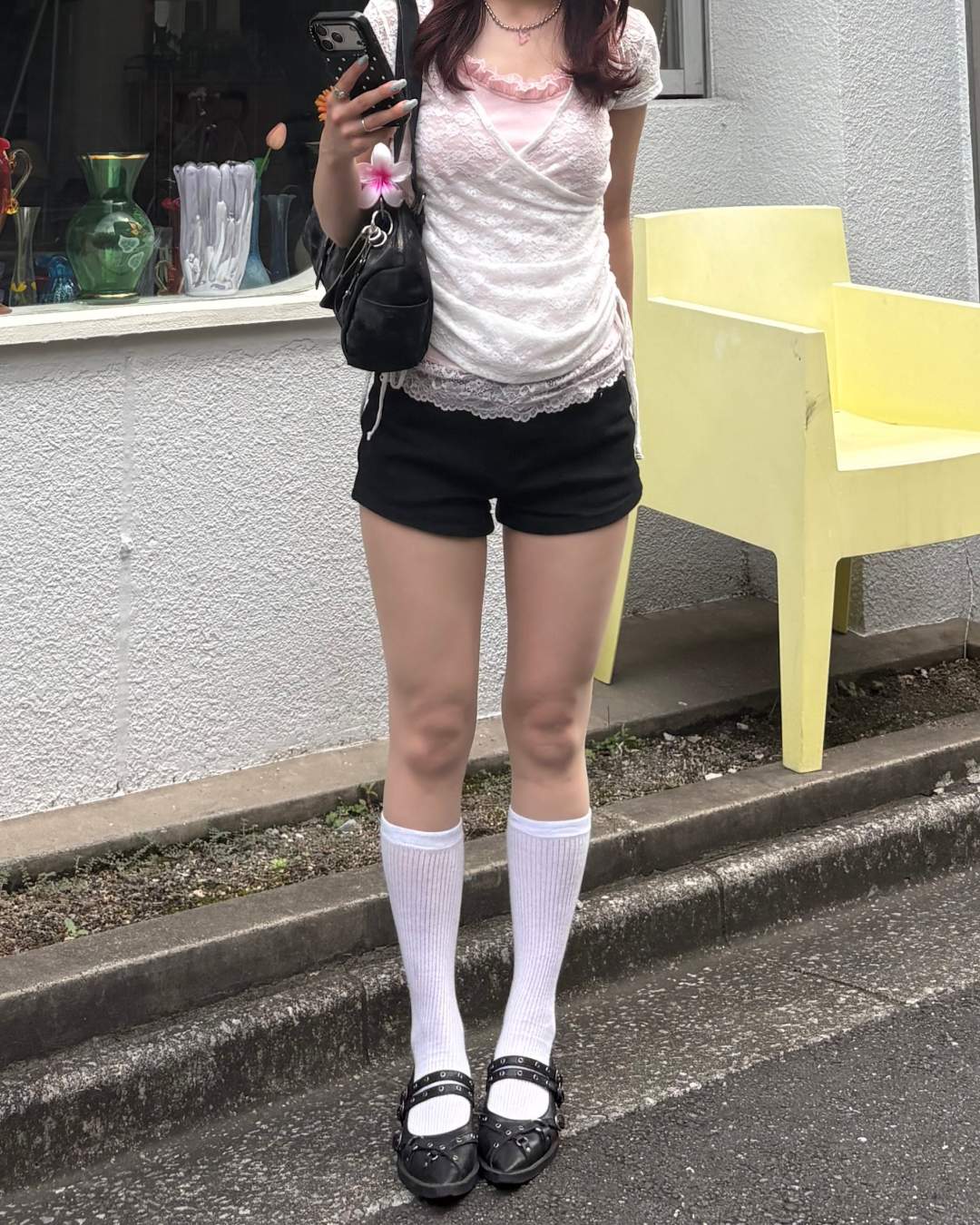 スタッズデニムショートパンツ BB0205