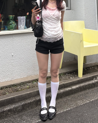スタッズデニムショートパンツ BB0205