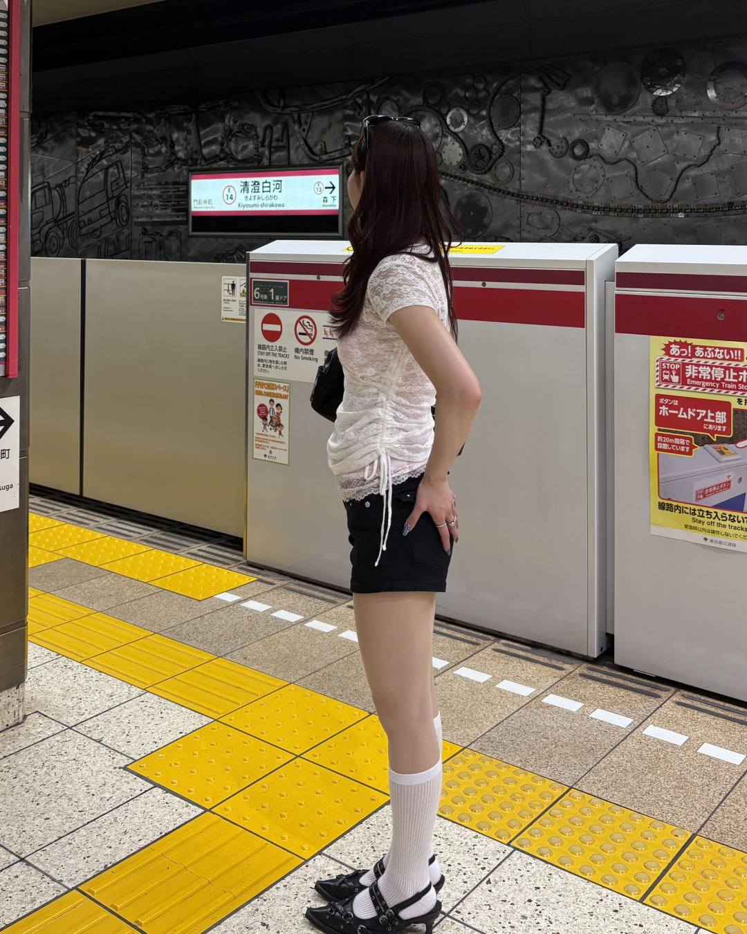 レースクロスデザインサイドギャザーT BB0211