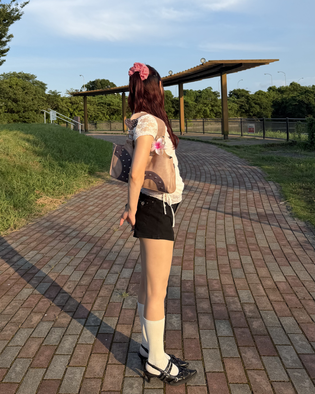 レースクロスデザインサイドギャザーT BB0211