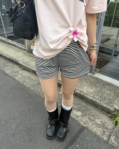 ボーダードローストリングショートパンツ BB0218