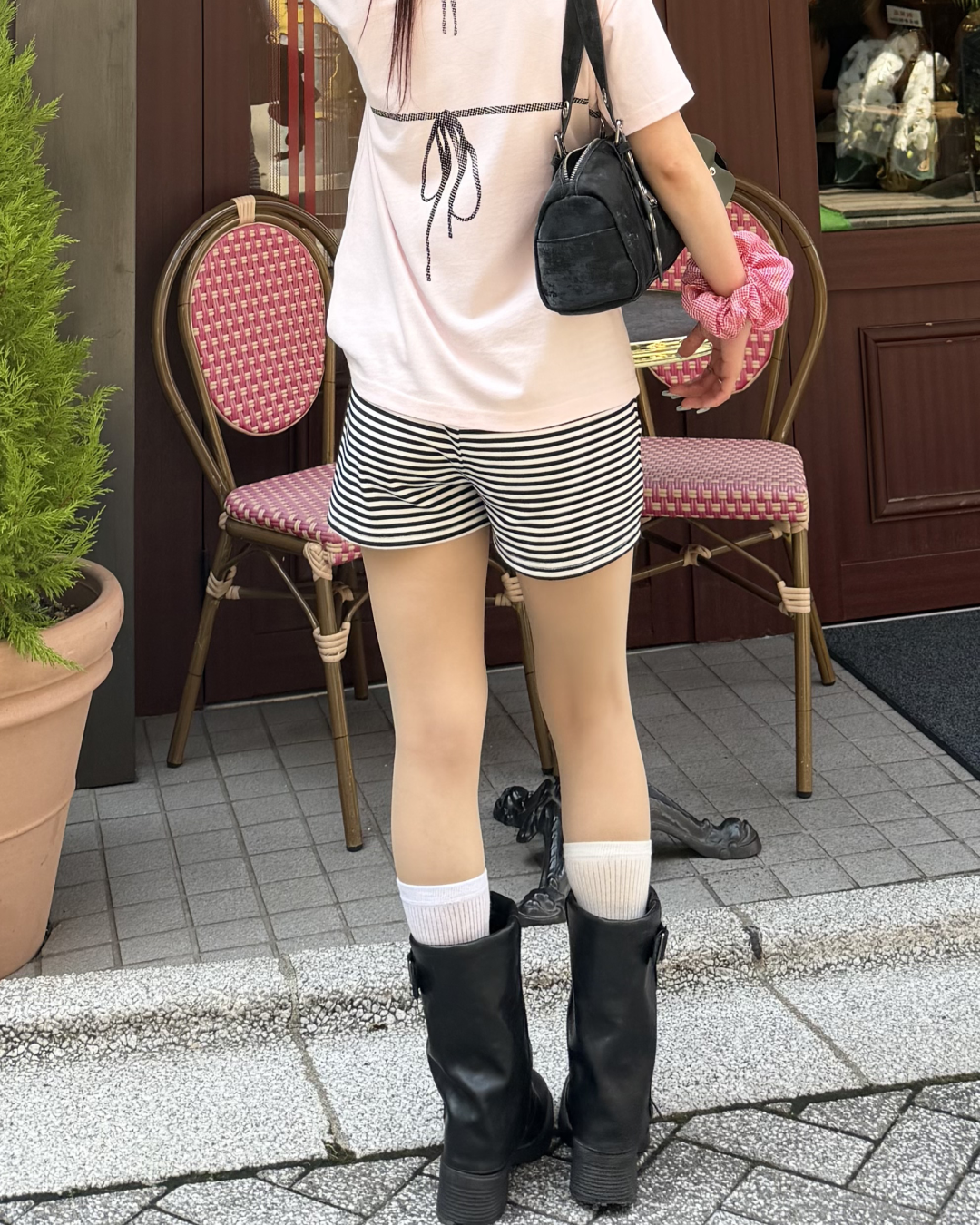 ボーダードローストリングショートパンツ BB0218