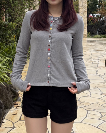 カラーボタンカーディガン BB0267