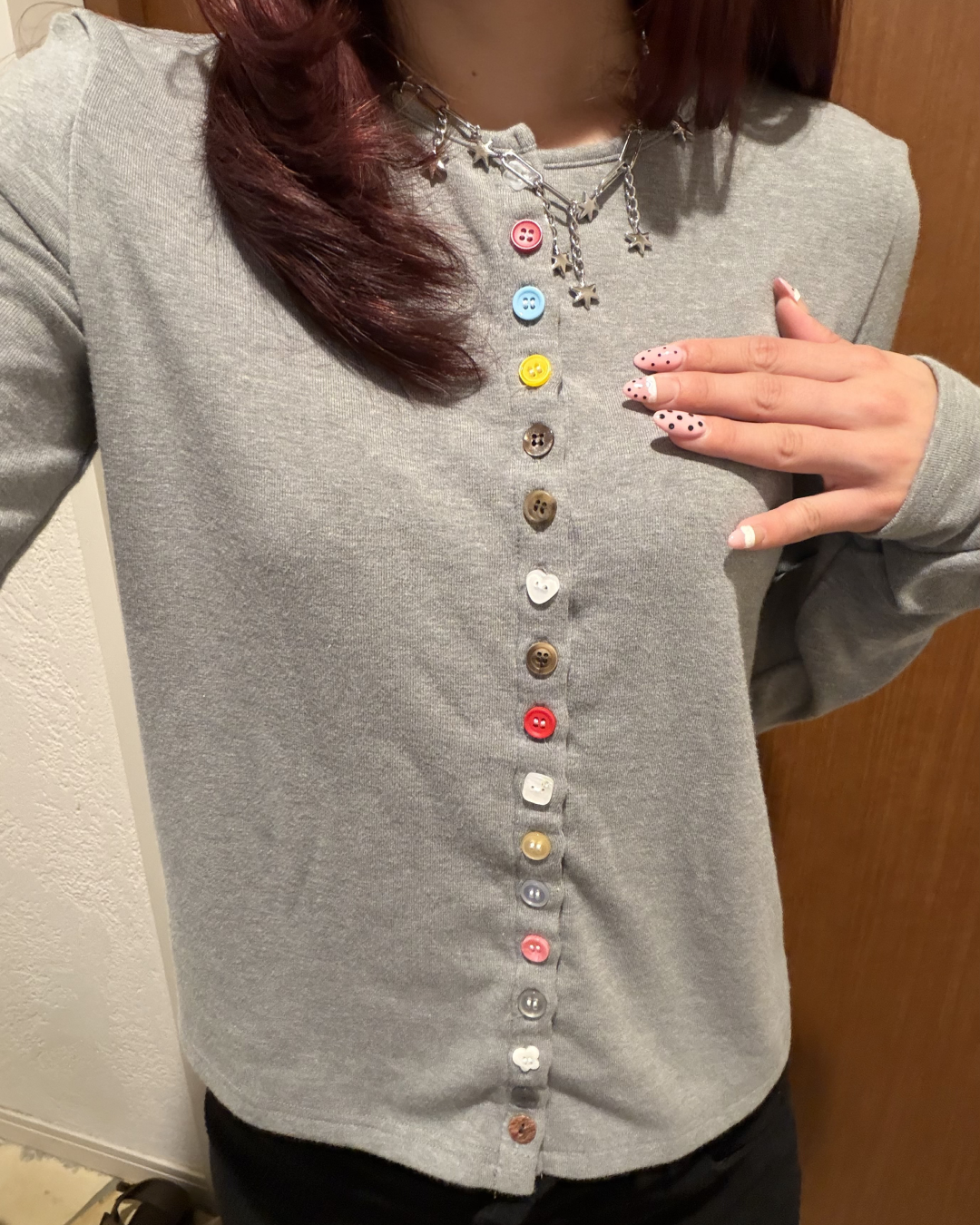 カラーボタンカーディガン BB0267