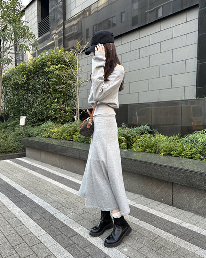 Aラインロングスウェットスカート BM0072