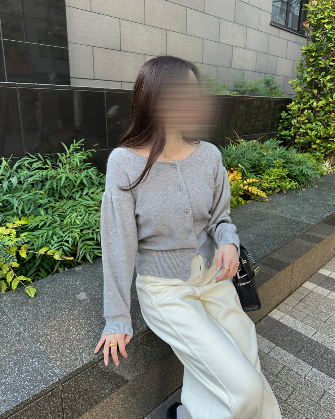 ラウンドネックニットカーディガン BM0099