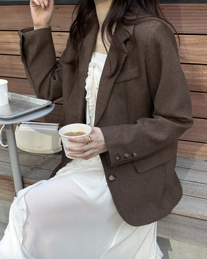 ヘリンボーンブラウンジャケット BM0119