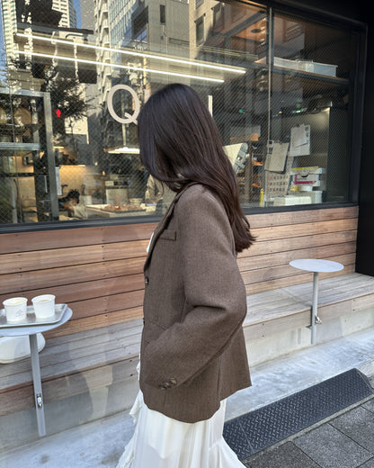 ヘリンボーンブラウンジャケット BM0119