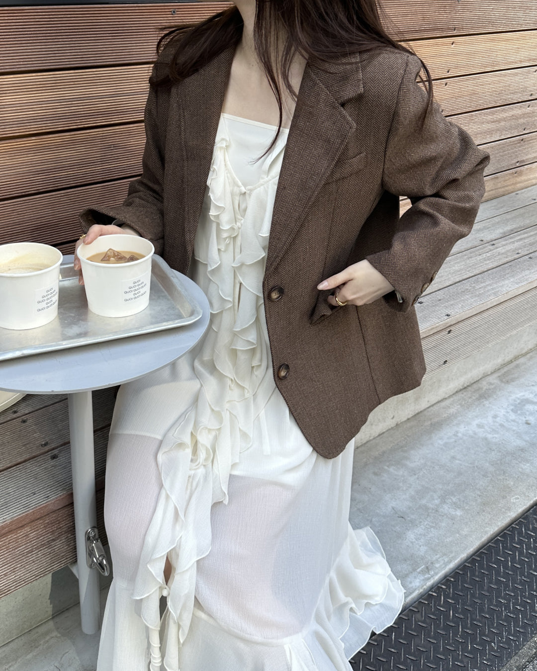 ヘリンボーンブラウンジャケット BM0119