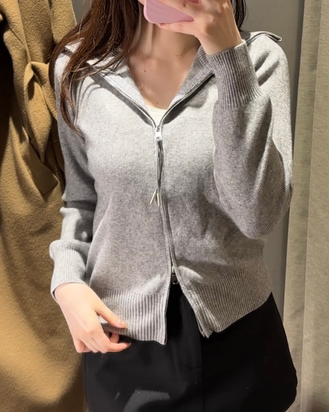 ダブルジップニットカーディガン BM0177