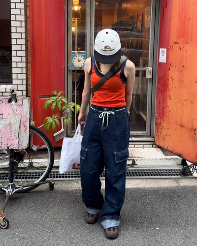 ルーズストレートポケットデニムパンツ　C0036