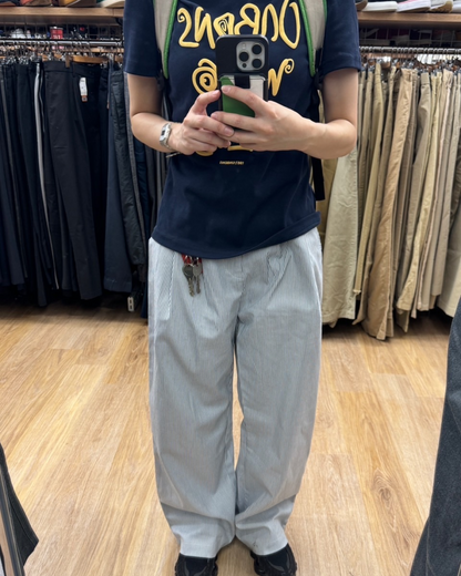 タックストレートストライプパンツ　C0062