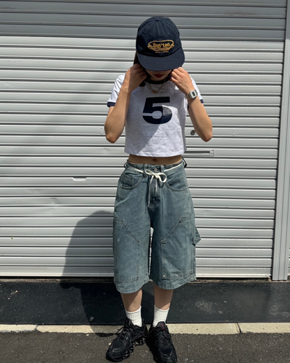 スタッズ付きデニムショートパンツ C0064 – YOLO(ヨロ スタッズ付きデニムショートパンツ C0064 – YOLO(ヨロ