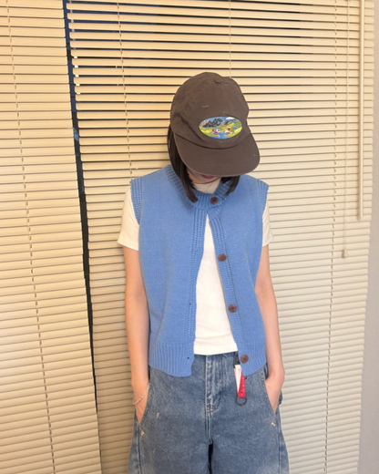 クルーネックニットベスト C0128