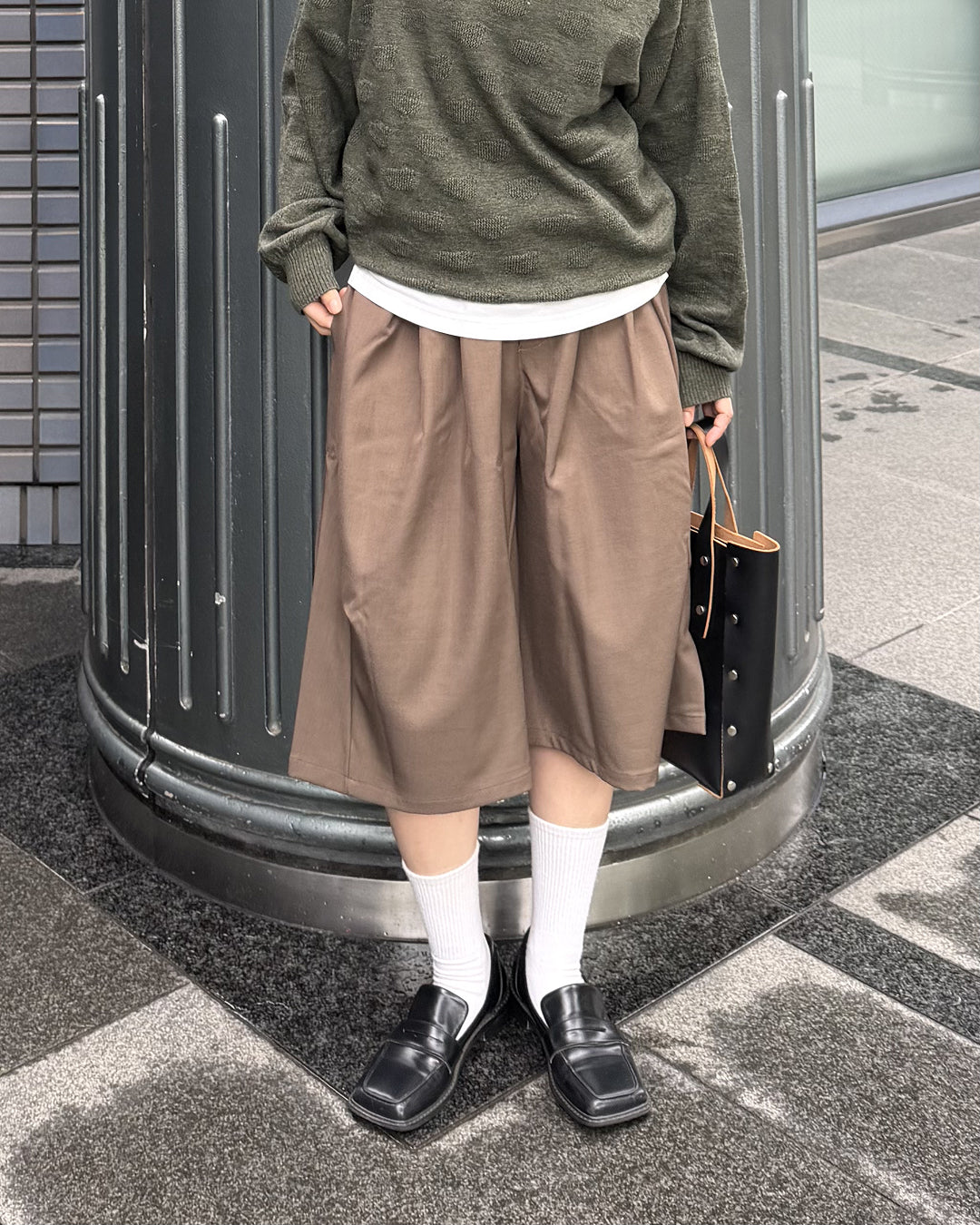 クロップド丈 ボリュームガウチョパンツ CG0018