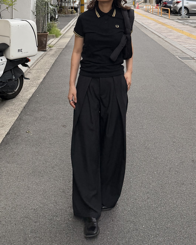 タックワイドカジュアルドレープパンツ CG0022