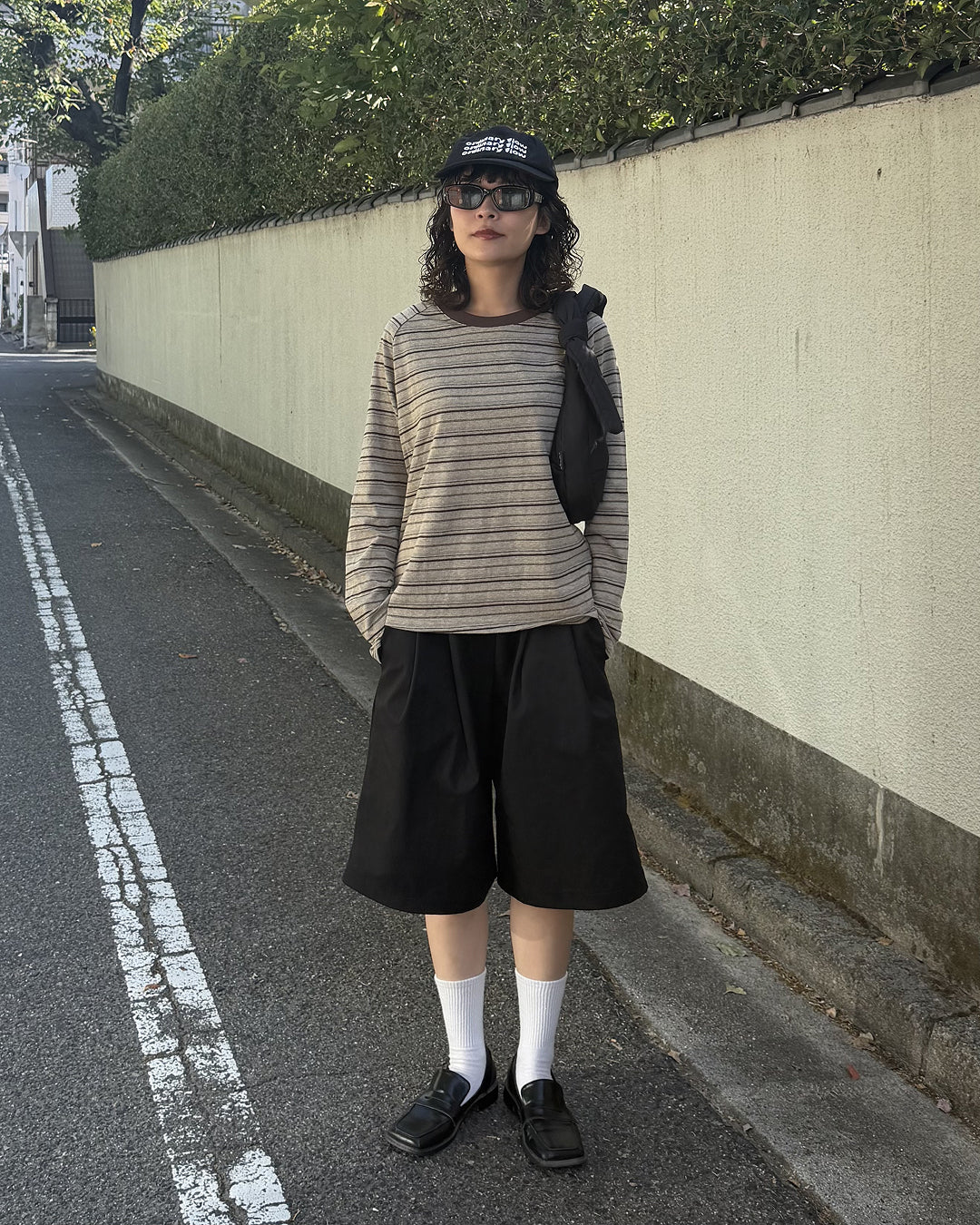 アースカラー リンガーネックロングTシャツ CG0049