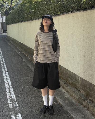 アースカラー リンガーネックロングTシャツ CG0049
