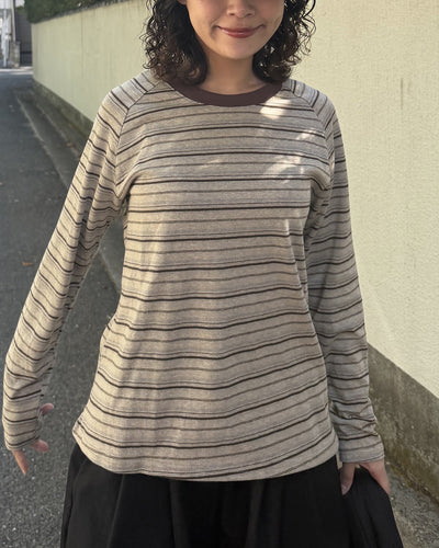 アースカラー リンガーネックロングTシャツ CG0049