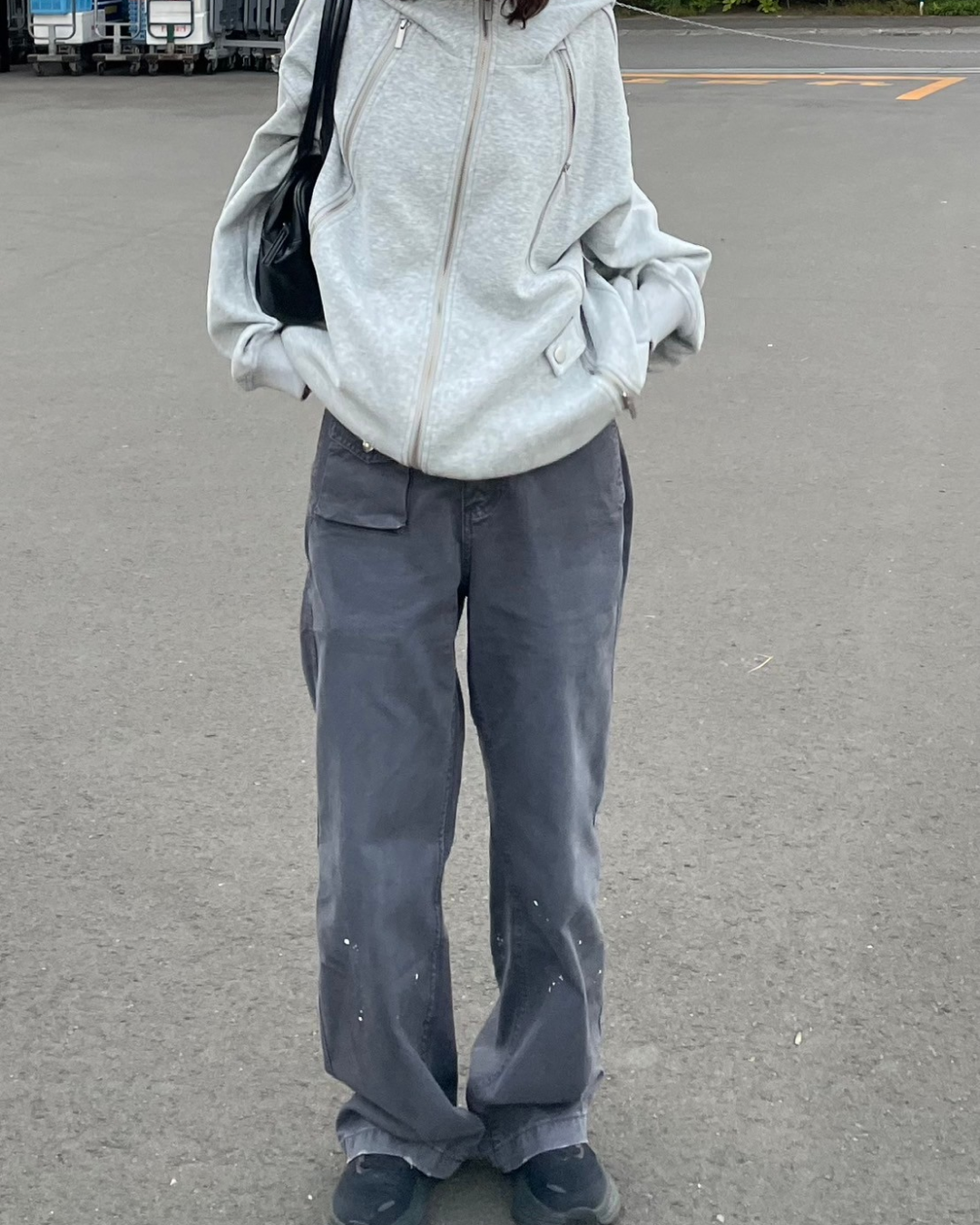 YOSA フルジップフード付きグレーケープ YOSA フルジップフード付きグレーケープ