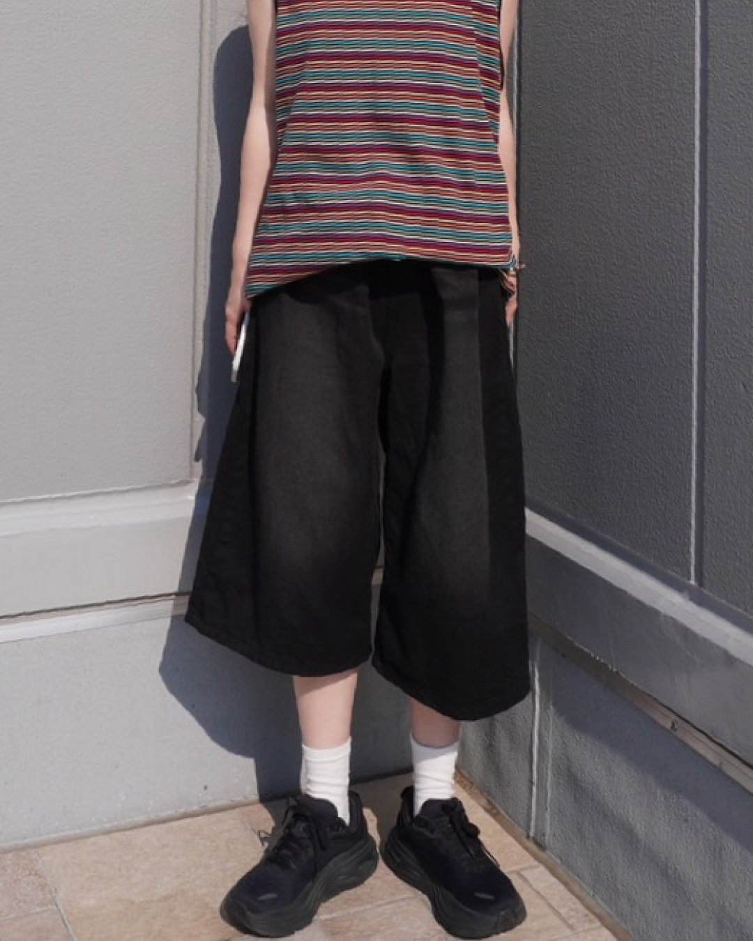 ブラックデニムハーフパンツ CH0046