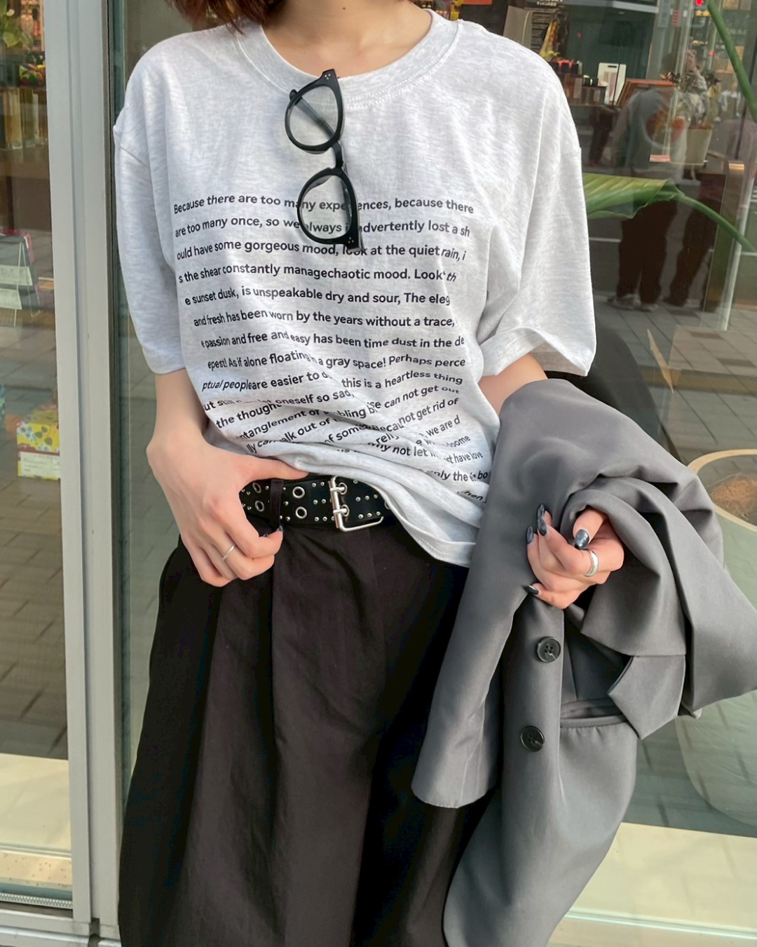 レタープリントTシャツ CH0071