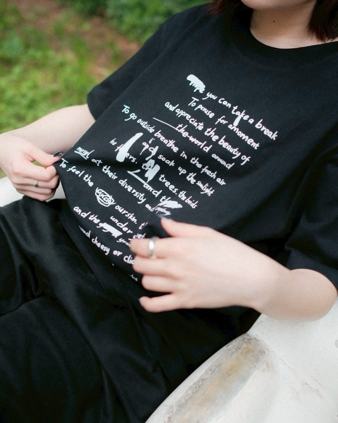 レタリングプリントTシャツ CH0090