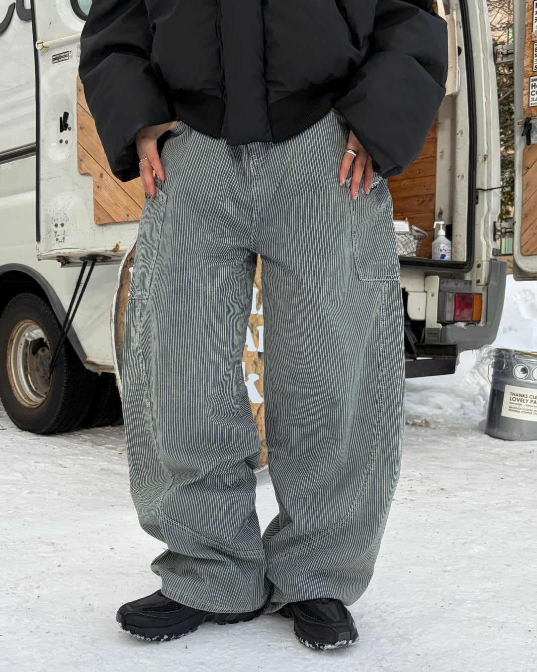 Y-3 ストライプデザイン デニム ワイスリー Y-3 デニム パンツ ジーンズ ボタンフライ スリー