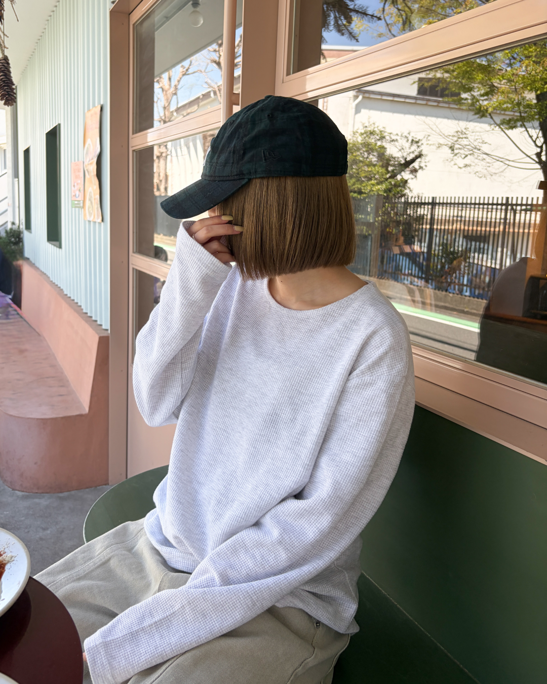 ワッフルラウンドネックT CH2093