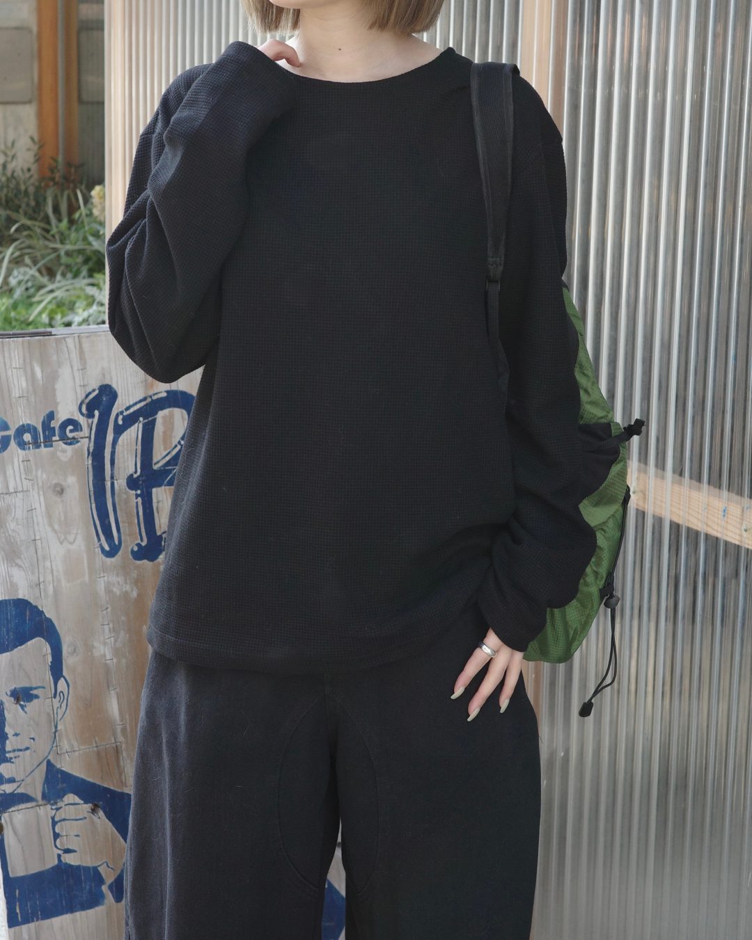 ワッフルラウンドネックT CH2093