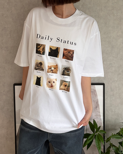 キャットフォトプリントTシャツ CH2361