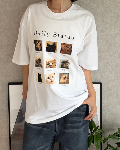 キャットフォトプリントTシャツ CH2361