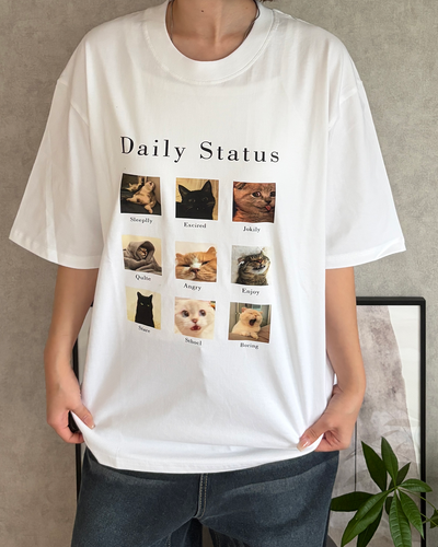 キャットフォトプリントTシャツ CH2361