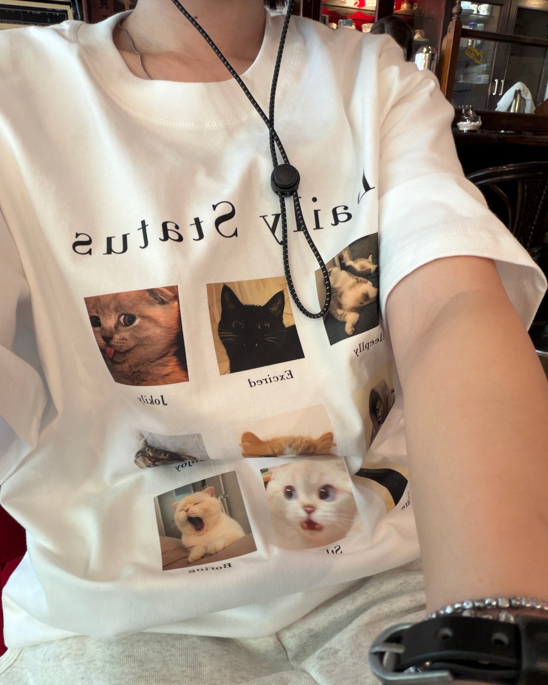 キャットフォトプリントTシャツ CH2361
