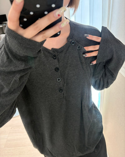 ヘンリーネックロングスリーブTシャツ CH2398