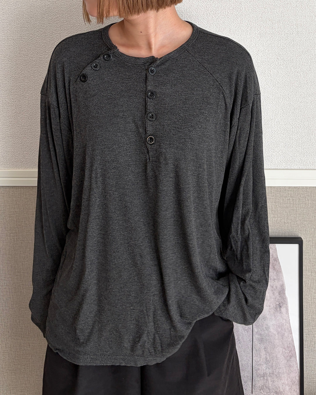 ヘンリーネックロングスリーブTシャツ CH2398