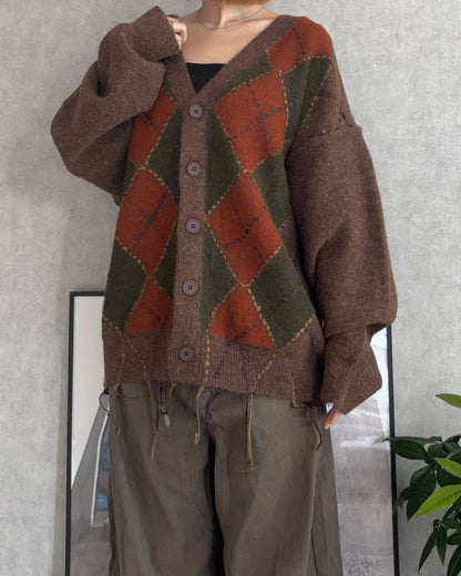 【即納】アーガイルフリンジニットCH5000