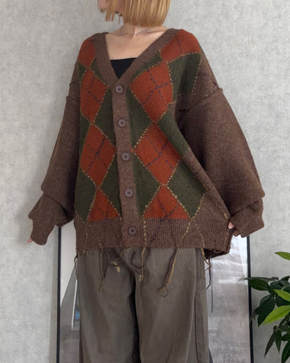 【即納】アーガイルフリンジニットCH5000