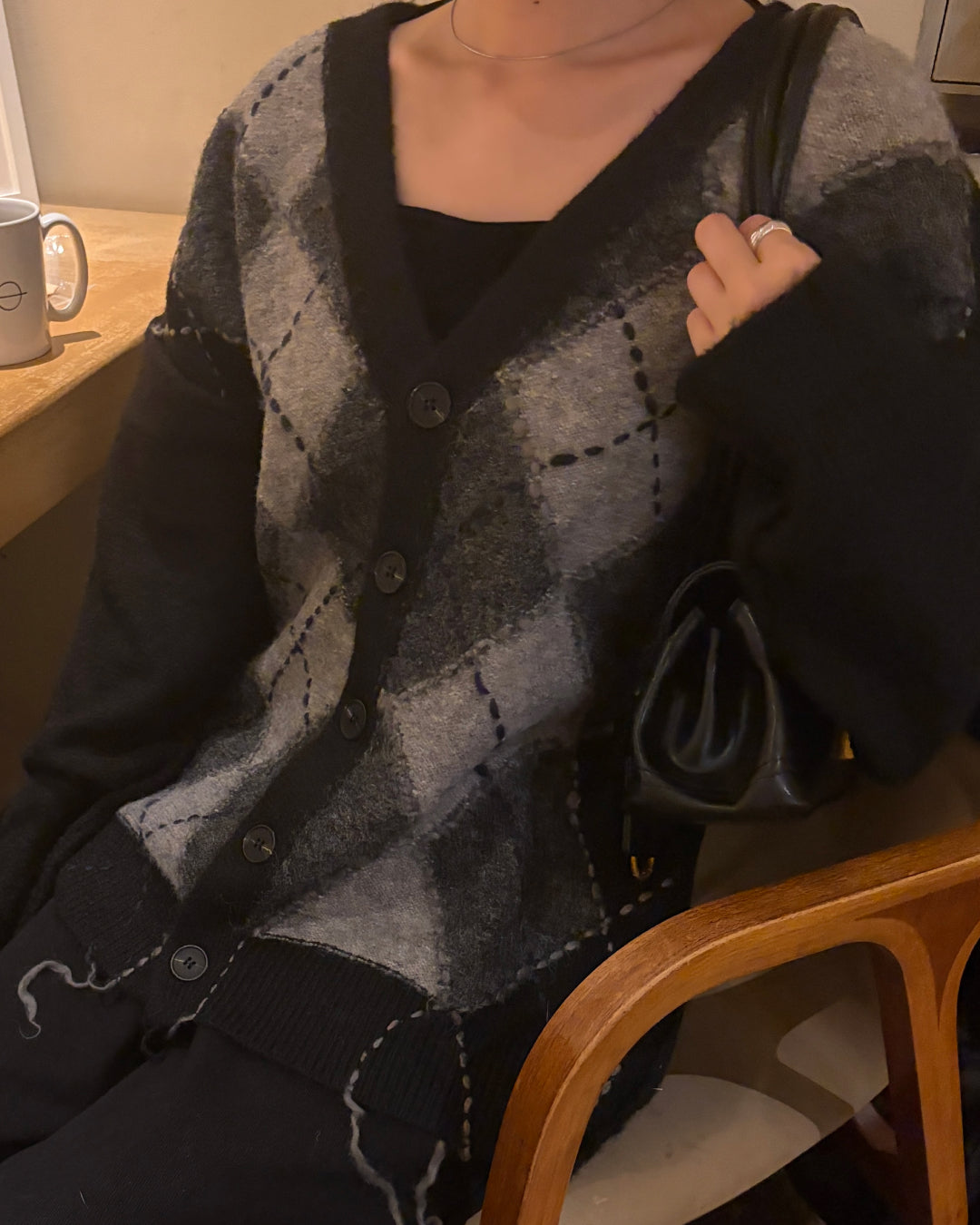 【即納】アーガイルフリンジニットCH5000