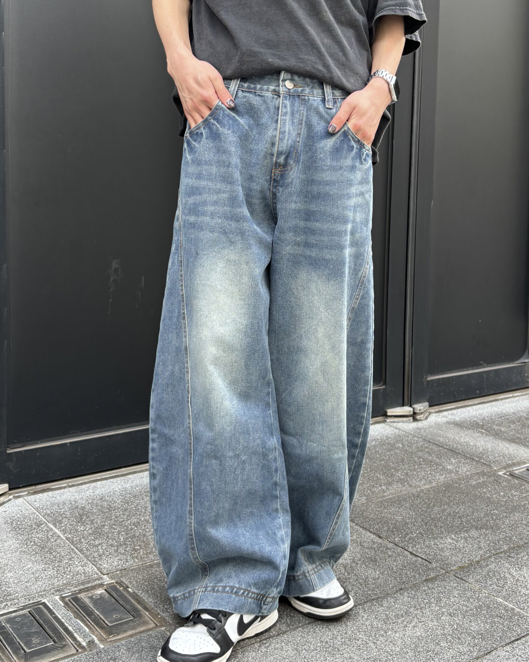 【即納】ラインバルーンデニムパンツ CM0010
