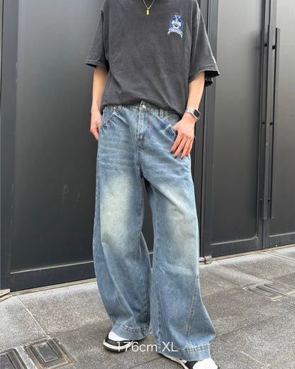 【即納】ラインバルーンデニムパンツ CM0010